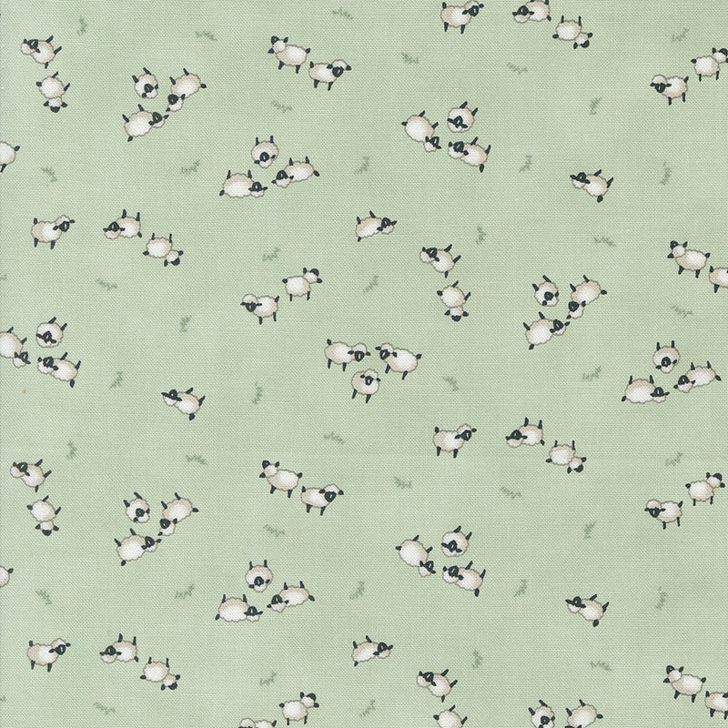 Willow's Farm Quilt Fabric - Sheep in the Pasture in Willow Green - 56105 18