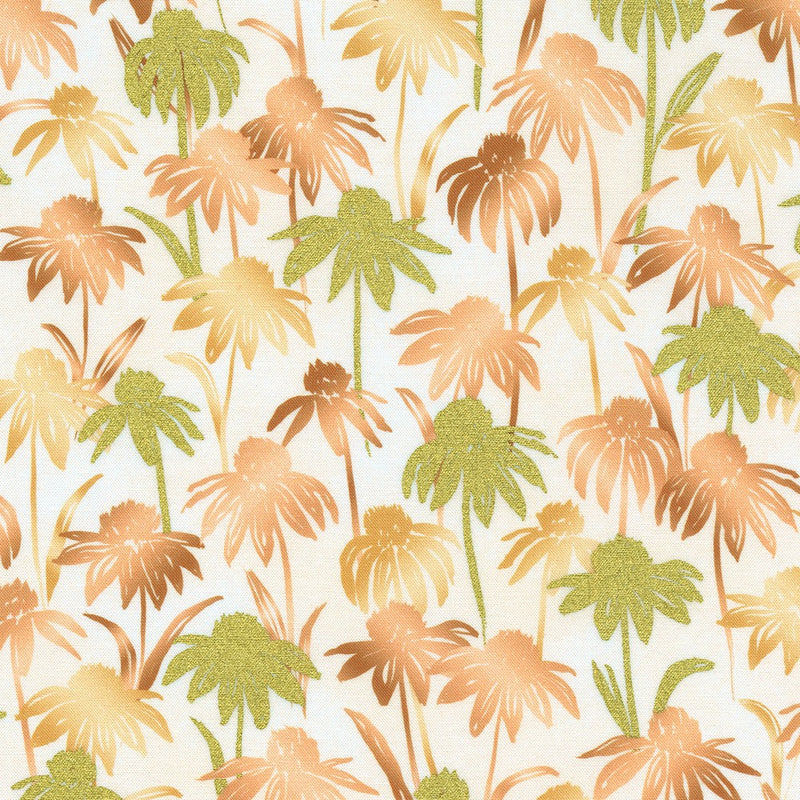 Wishwell Summerstone Quilt Fabric - Coneflowers in Buttercup Multi - WELDM-22877-136 BUTTERCUP