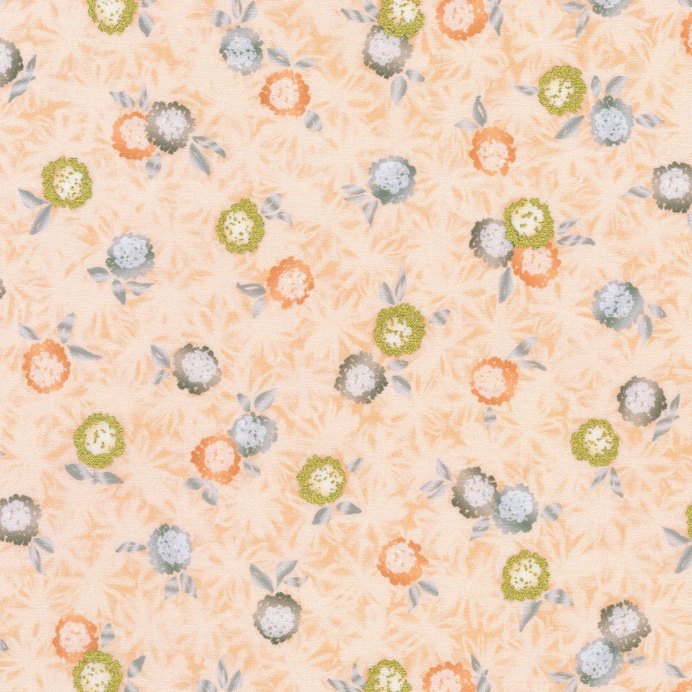 Wishwell Summerstone Quilt Fabric - Small Floral in Peach - WELDM-22879-144 PEACH