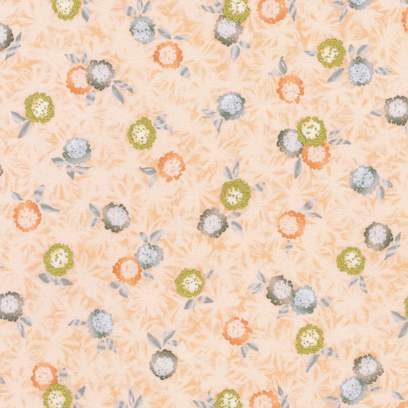 Wishwell Summerstone Quilt Fabric - Small Floral in Peach - WELDM-22879-144 PEACH