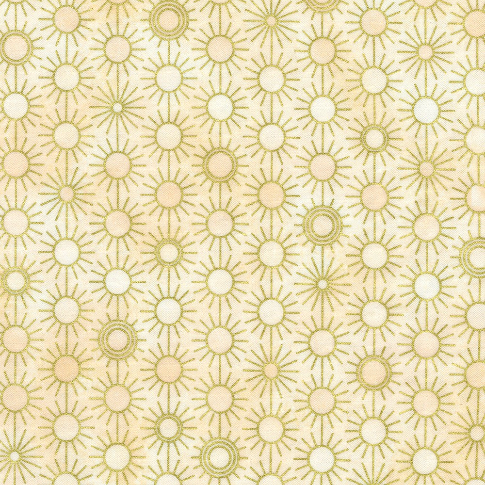 Wishwell Summerstone Quilt Fabric - Sunbursts in Sunkissed Peach - WELDM-22878-321 SUNKISSED