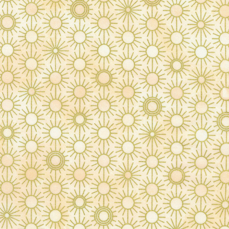 Wishwell Summerstone Quilt Fabric - Sunbursts in Sunkissed Peach - WELDM-22878-321 SUNKISSED