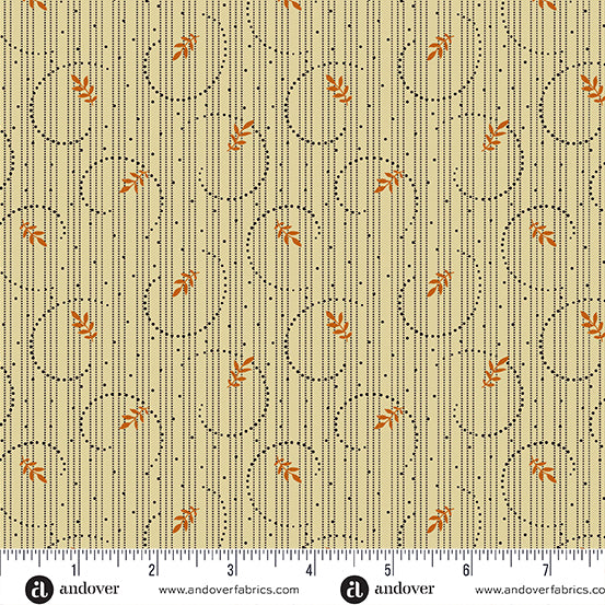 Witchy Couture Quilt Fabric - Aura (Fronds) in Bone Tan - A-1119-L