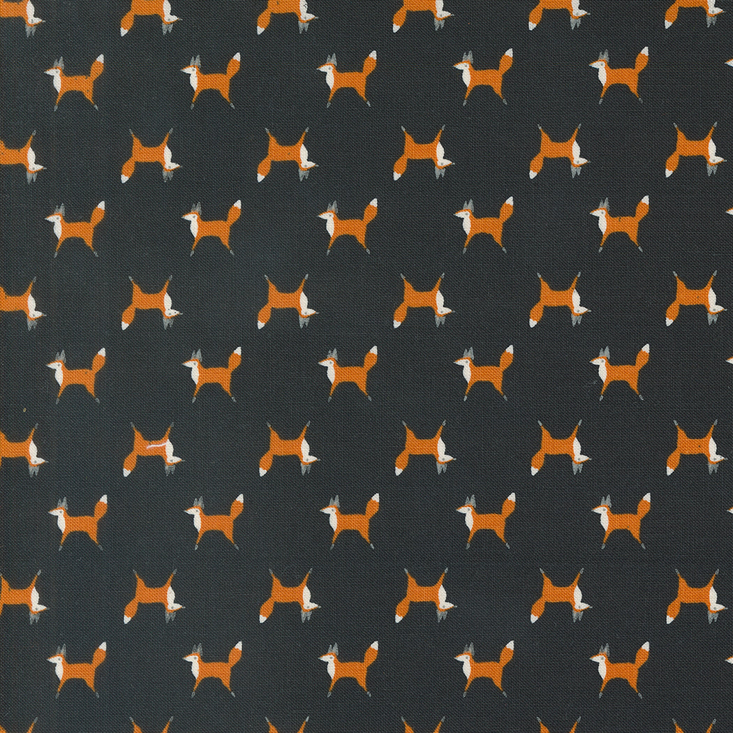 Woodland Wonder Quilt Fabric - Fox Trot in Midnight Black - 48394 21