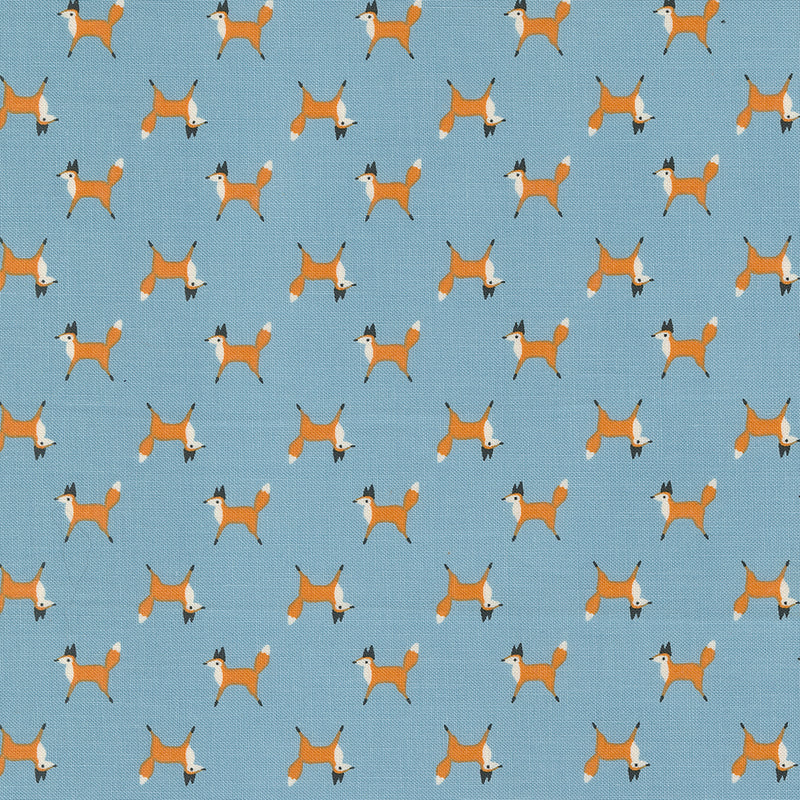 Woodland Wonder Quilt Fabric - Fox Trot in Sky Blue - 48394 16