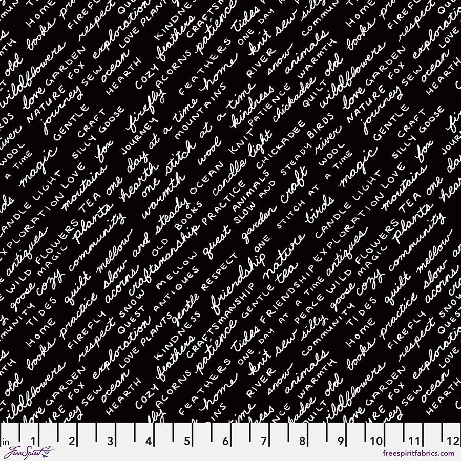 Writing on the Wall Quilt Fabric - Favorite Things in Black - PWRH999.BLACK