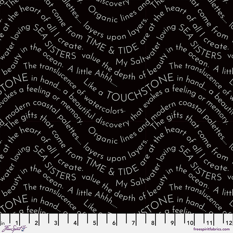 Writing on the Wall Quilt Fabric - Script in Black - PWSR999.BLACK