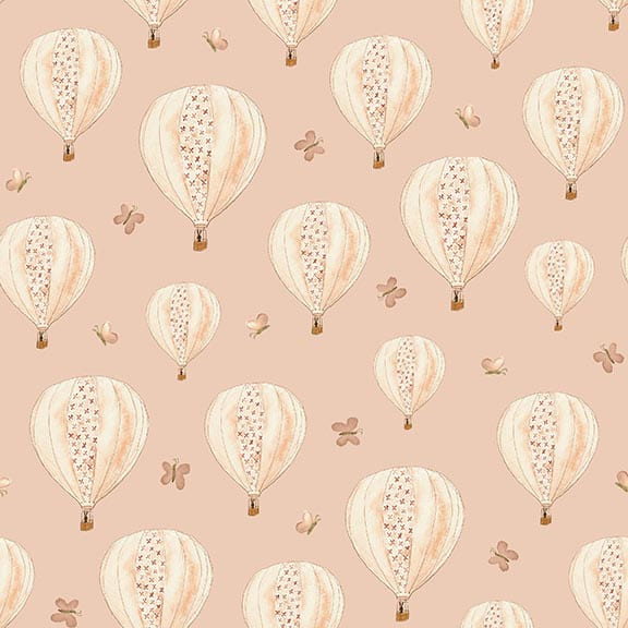 You Are My Sunshine Quilt Fabric - Hot Air Balloons in Pink - 1471-22