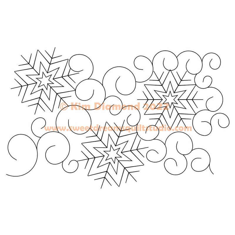 Longarm Pattern (not for sale): Snowflakes and Curls