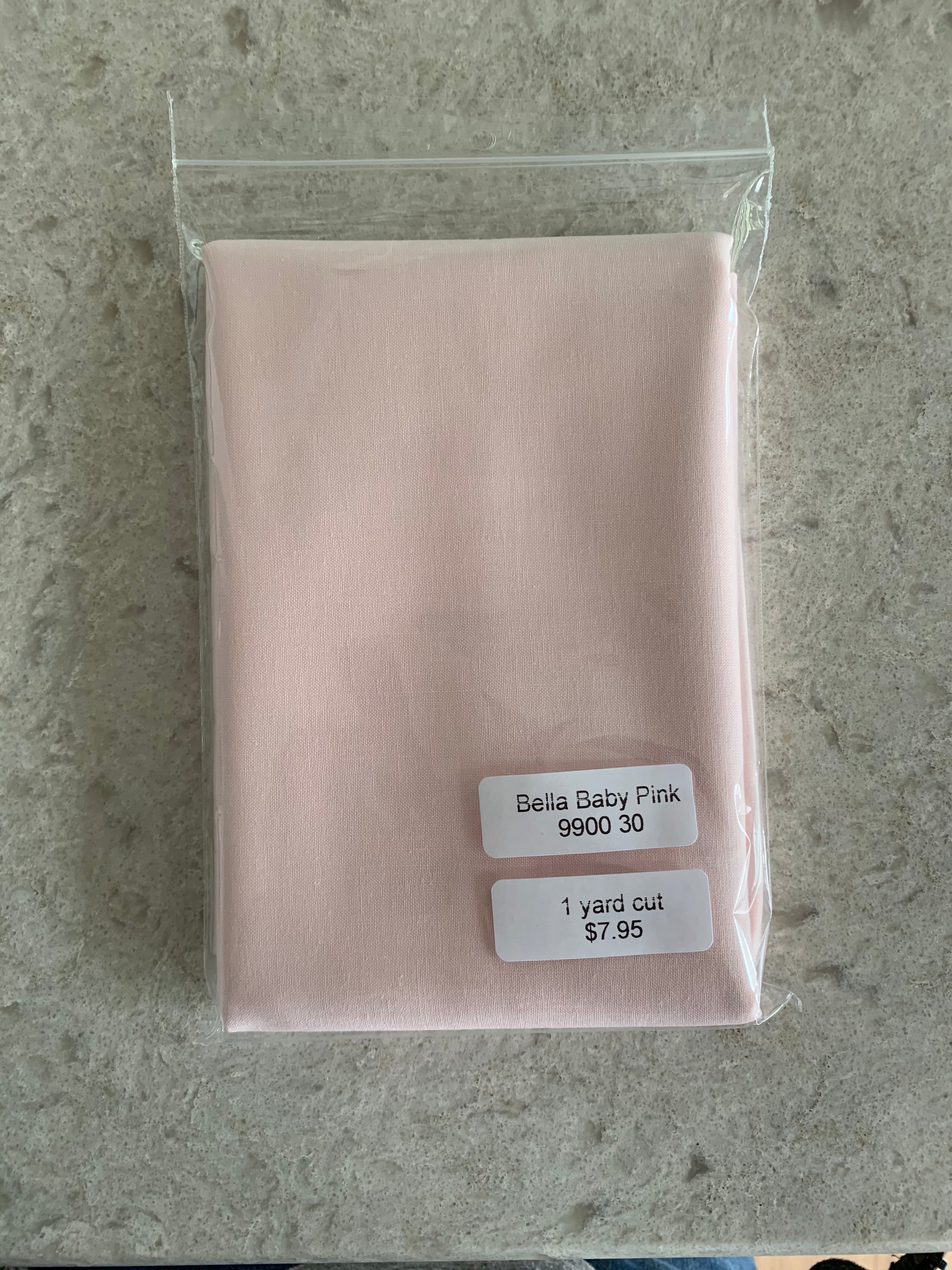 LKG: 1 Yard Precut - Bella Solids in Baby Pink 9900 30