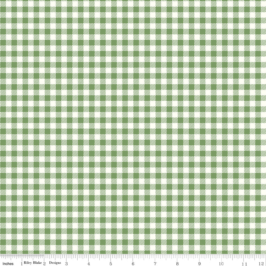 The Magic of Christmas Quilt Fabric - Gingham Plaid in Green - C13646- –  Cary Quilting Company