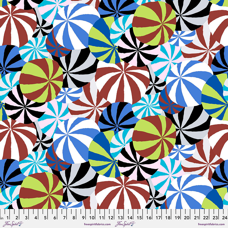 Kaffe 85 & Fabulous Quilt Fabric -  Beach Balls in Neutral White/Multi - PWGP037.NEUTRAL