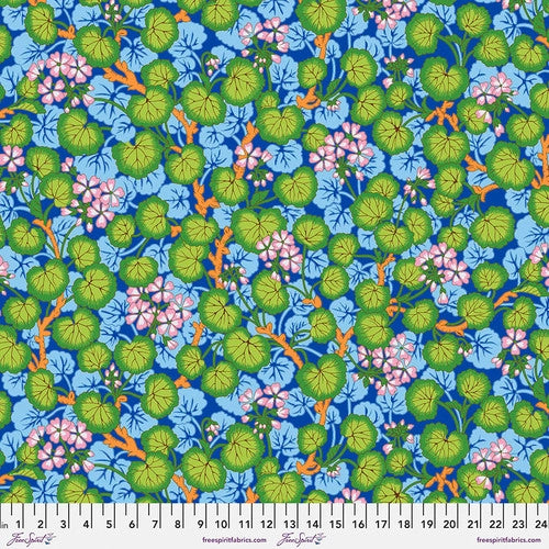 Kaffe Fassett Collective February 2023 Quilt Fabric - Climbing Geraniums in Blue - PWPJ110.BLUE