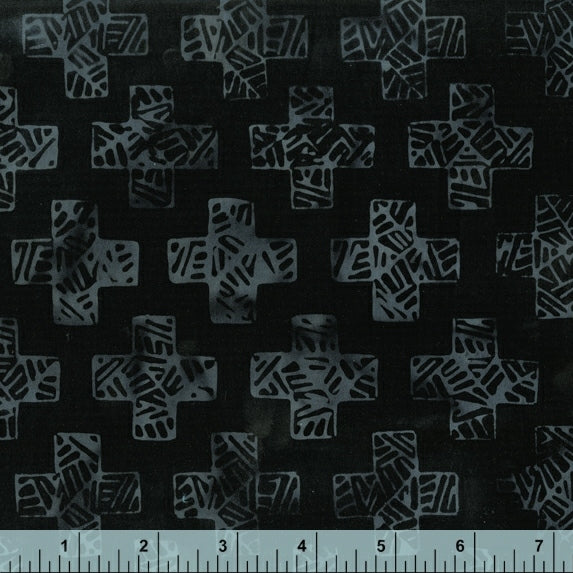 Pura Vida Batik Quilt Fabric - Poolside in Night Sky Black - 9098Q-6