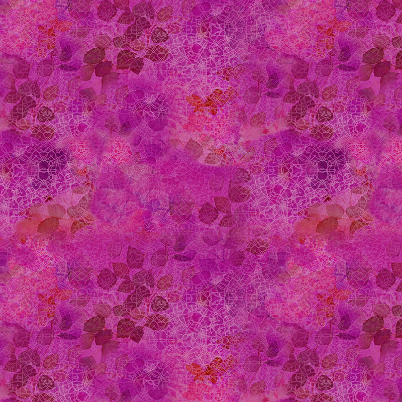 Dark Fuchsia Embroidered Quilted Fabric by the Yard 